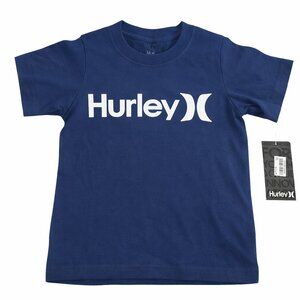 Hurley Boys Size 4 Navy Blue Logo T-Shirt Short Sleeve Tee New With Tags